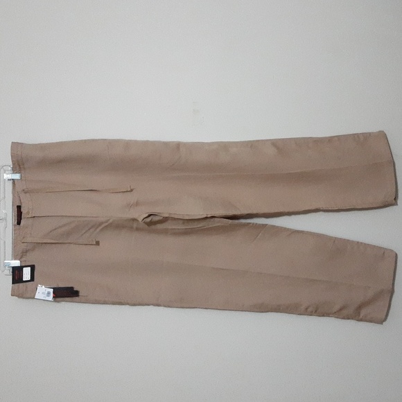 Linea Uomo Men's Tan Pants 40x32 Relaxed Waist Tie Beach Vacation Resort Linen - Picture 9 of 9